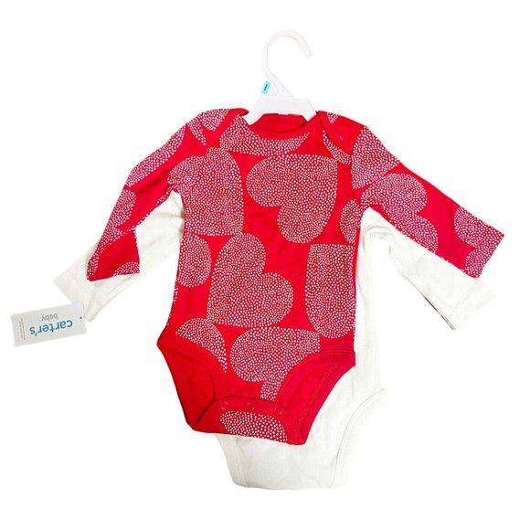 NWT Carter's Valentines Day One-Piece Long Sleeve Playsuits Infant Size 6 months - Picture 2 of 5
